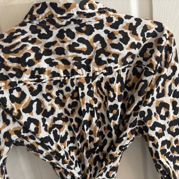 J.Crew Animal Print L/S Collared Belted Dress Size 8 - Picture 3 of 10